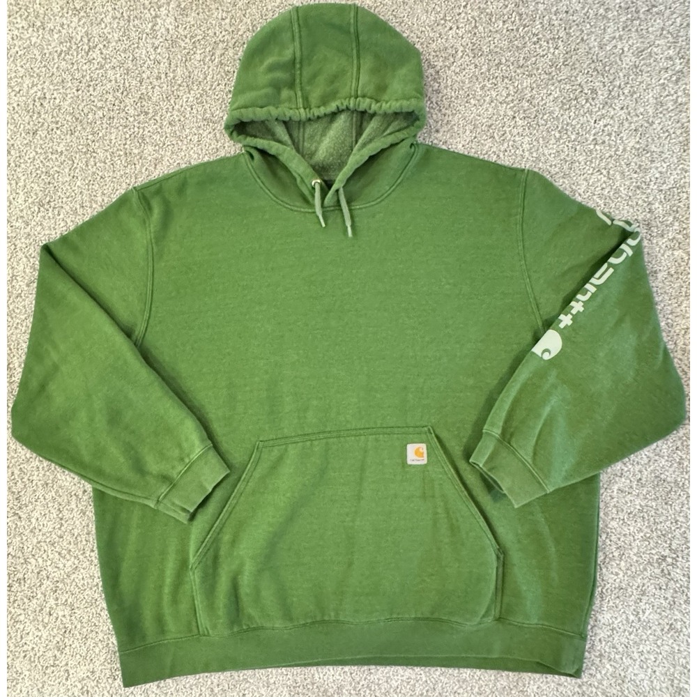 Carhartt Hoodie Mens 4XL Arborvitae Green Loose Fit Logo TS0288-M Discontinued